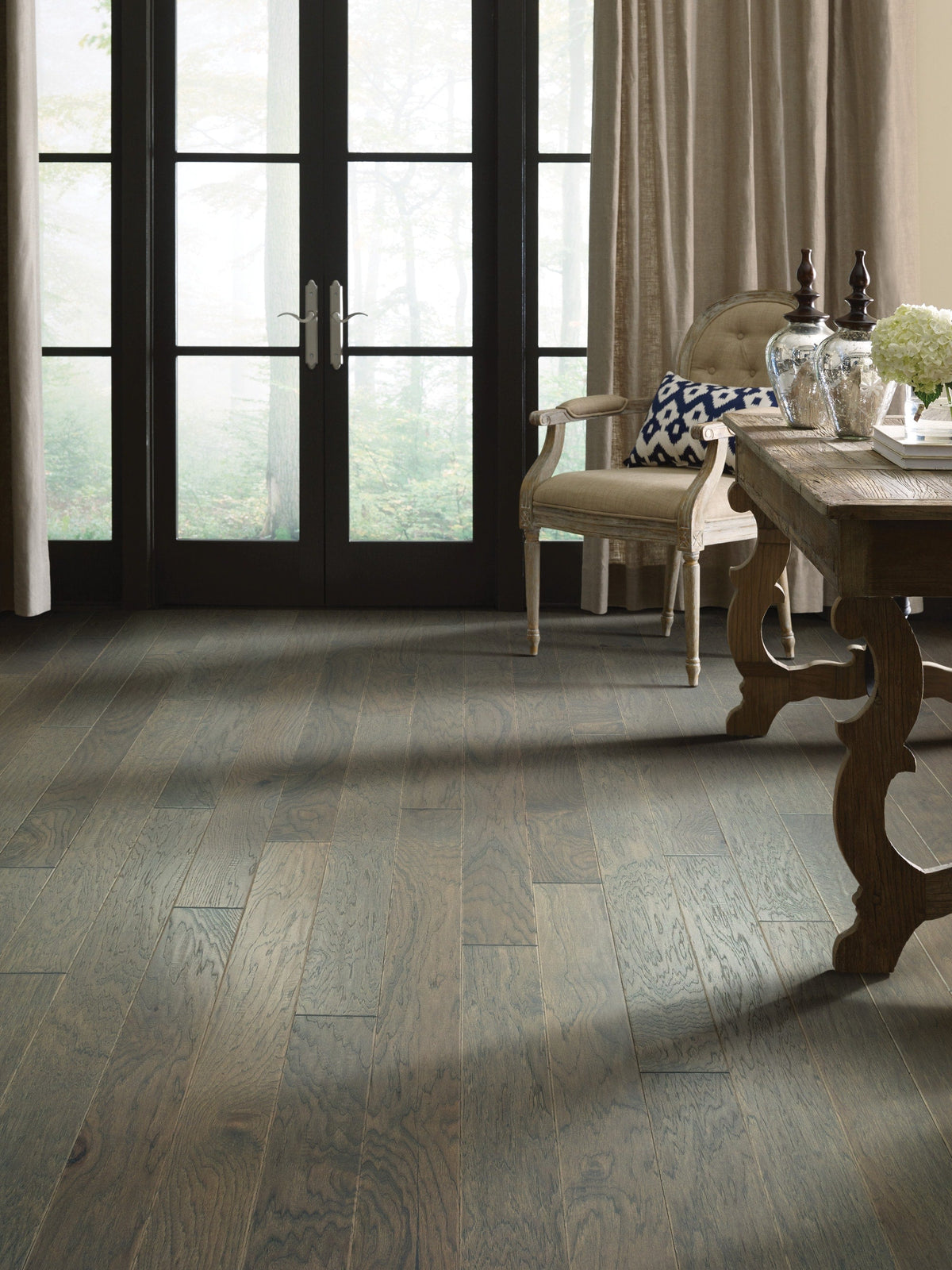 Shaw Hickory Percival hardwood flooring — installed room view