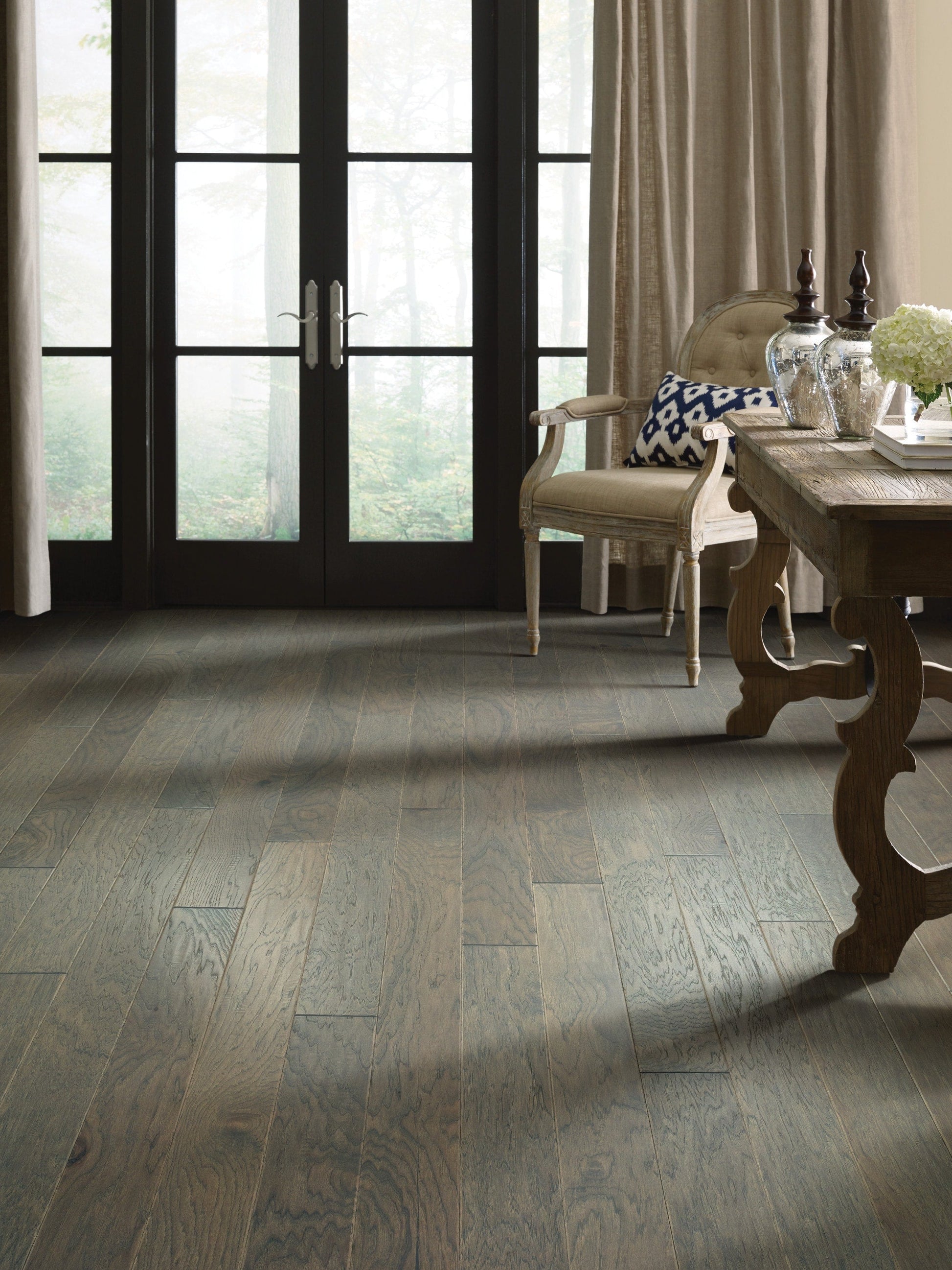 Shaw Hickory Percival hardwood flooring — installed room view