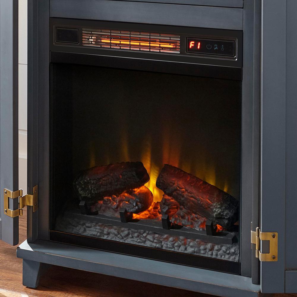 Marshfield 25 in. Freestanding Wall Mantel Electric Fireplace in Dark Blue - Super Arbor