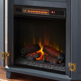 Marshfield 25 in. Freestanding Wall Mantel Electric Fireplace in Dark Blue - Super Arbor