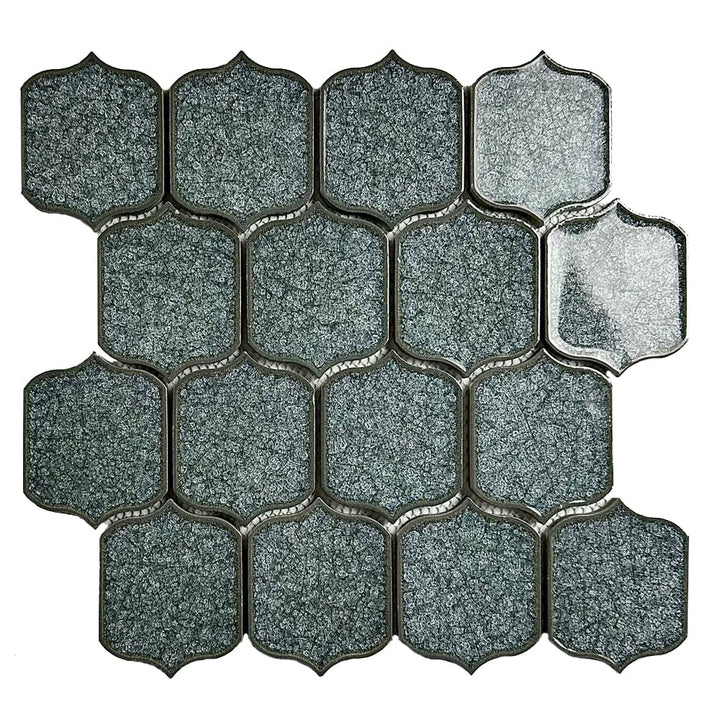 Abolos Mont Blue 12-in x 12-in Glazed Porcelain Arabesque Mosaic Wall Tile product image
