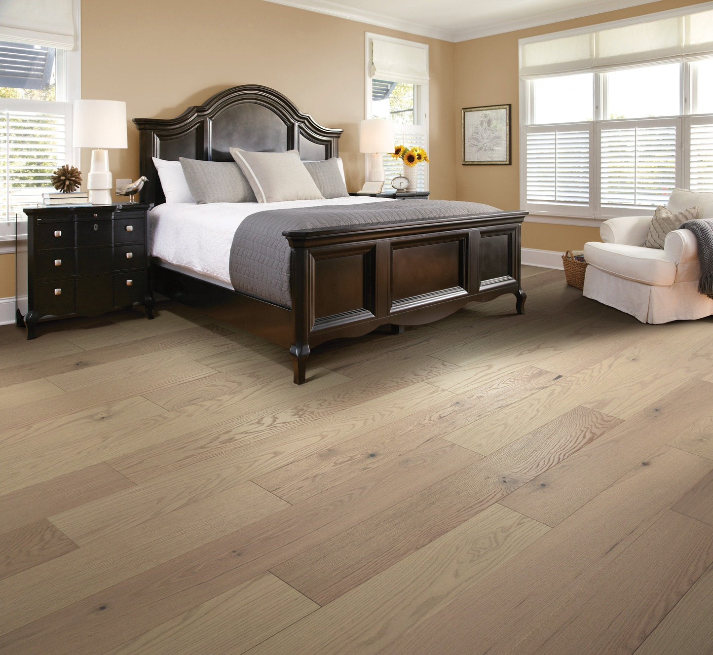 Shaw Oak Kendra hardwood flooring — installed room view