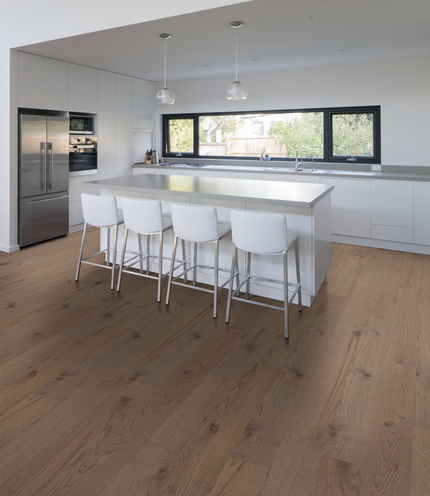 Shaw Oak Kiefer hardwood flooring — installed room view