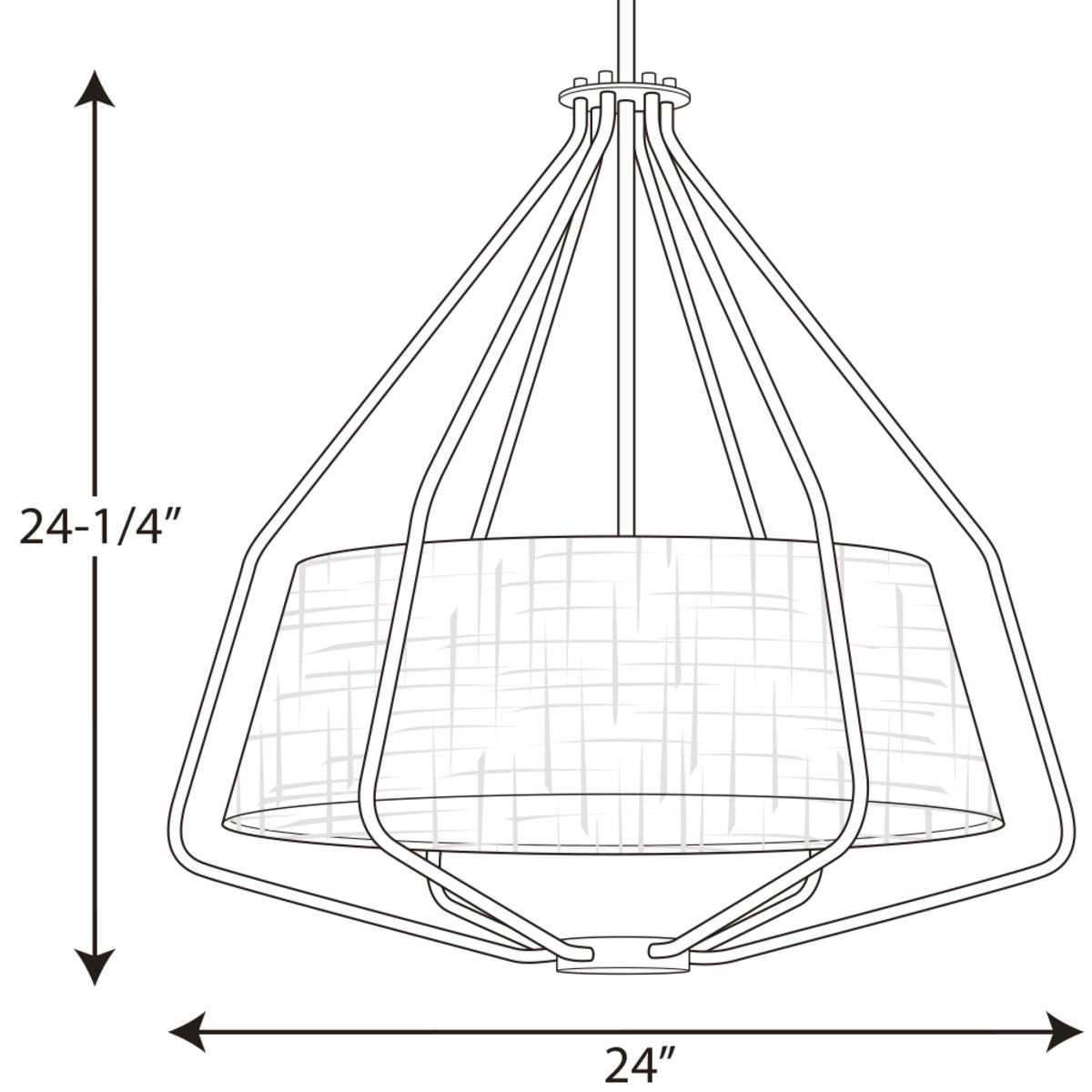 Progress Lighting Hangar 3-Light Brushed Nickel Mid-century Drum Large Hanging Pendant Light