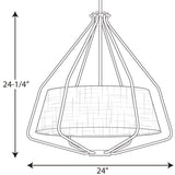 Progress Lighting Hangar 3-Light Brushed Nickel Mid-century Drum Large Hanging Pendant Light