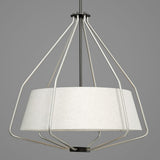 Progress Lighting Hangar 3-Light Brushed Nickel Mid-century Drum Large Hanging Pendant Light