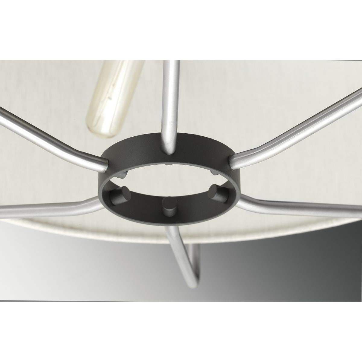 Progress Lighting Hangar 3-Light Brushed Nickel Mid-century Drum Large Hanging Pendant Light