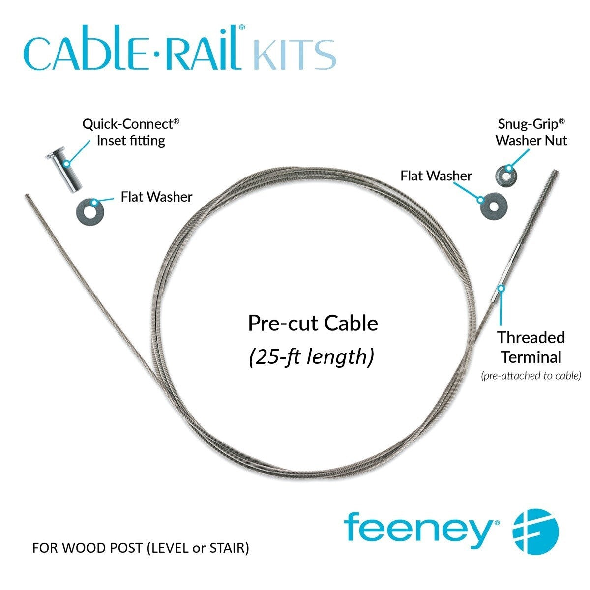 Feeney 25-ft Stainless Steel Cable Hardware Kit