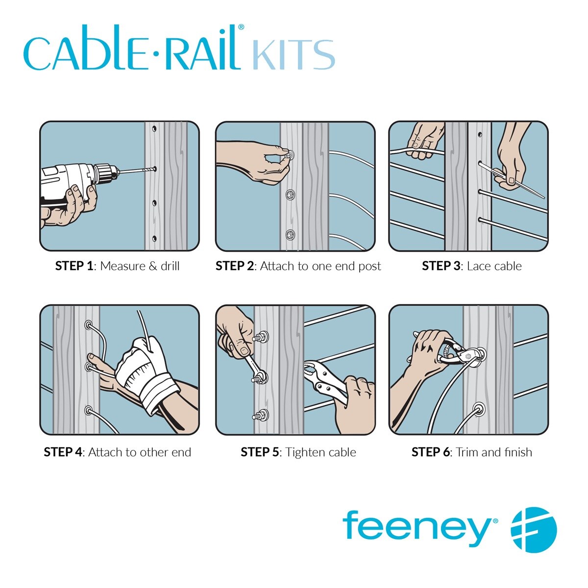 Feeney 25-ft Stainless Steel Cable Hardware Kit