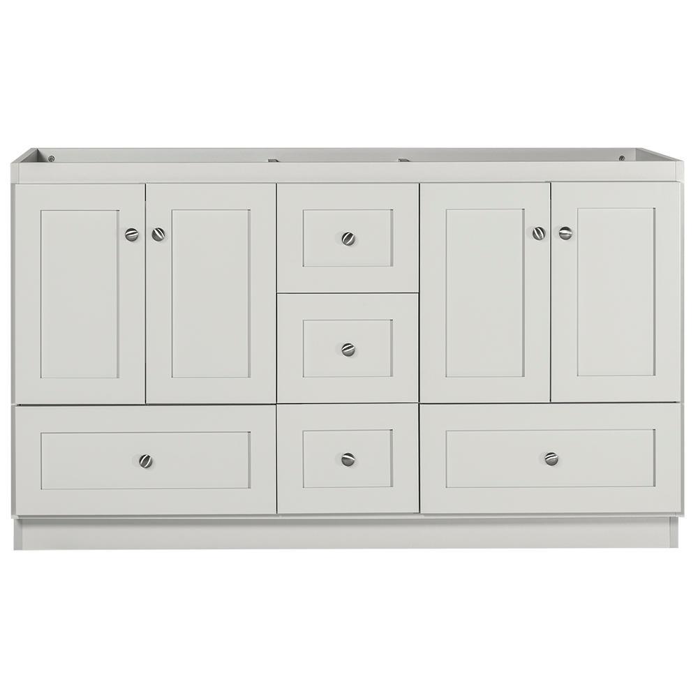 Shaker 60 in. W x 21 in. D x 34.5 in. H Vanity for Double Basins Cabinet Only in Natural Alder - Super Arbor