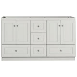 Shaker 60 in. W x 21 in. D x 34.5 in. H Vanity for Double Basins Cabinet Only in Natural Alder - Super Arbor