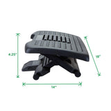 Black Adjustable Height Ergonomic Foot Rest with Massage Rollers - Super Arbor