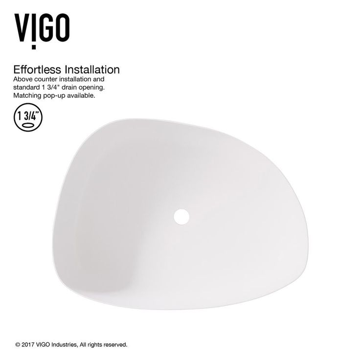 VIGO Peony Handmade Matte Stone Novelty/Specialty Vessel Bathroom Sink in Matte White