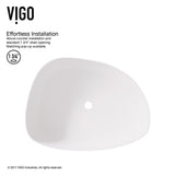 VIGO Peony Handmade Matte Stone Novelty/Specialty Vessel Bathroom Sink in Matte White