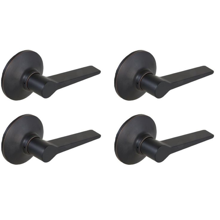 Freedom Matte Black Hall and Closet Door Lever (4-Pack)