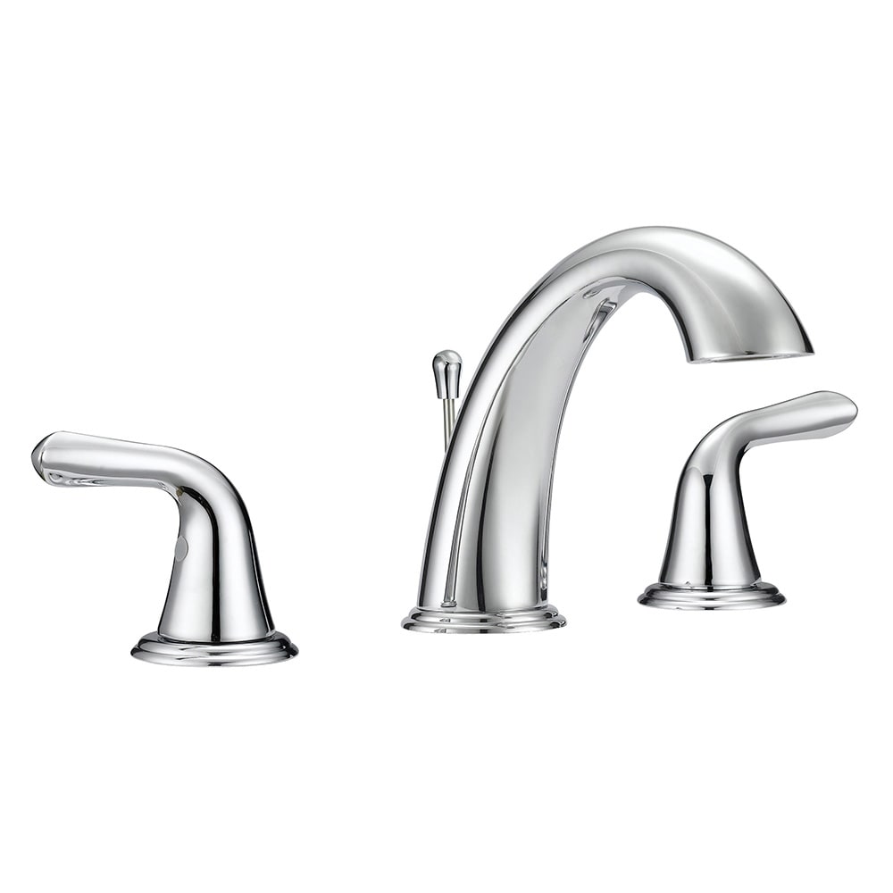 Project Source Dover Chrome 2‑Handle Widespread WaterSense Bathroom Sink Faucet with Drain