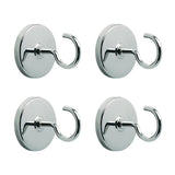 1.34 in. Chrome Plated Magnetic Hooks (4-Pack) - Super Arbor