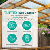 Tuftex SeaCoaster 2.17-ft x 6-ft Corrugated Clear PVC Roof Panels, 10-Pack