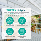 Tuftex PolyCarb 2.17-ft x 6-ft Corrugated White Opal Polycarbonate Roof Panels, 10-Pack