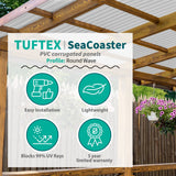 Tuftex SeaCoaster 2.17-ft x 6-ft Corrugated White Opal PVC Roof Panels, 10-Pack