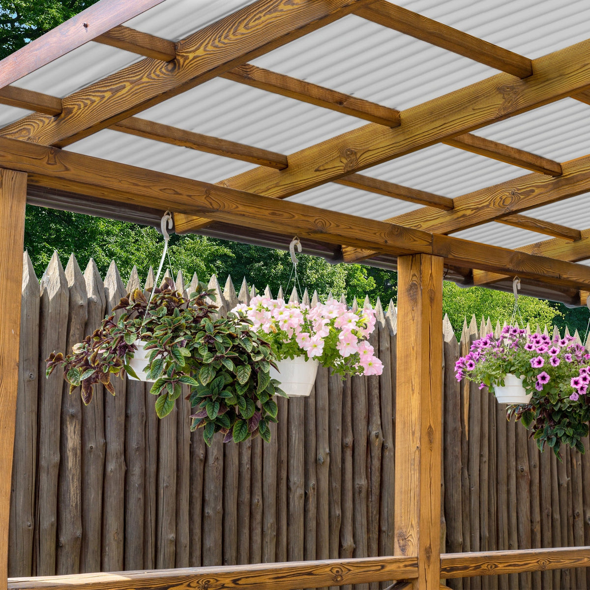 Tuftex SeaCoaster 2.17-ft x 6-ft Corrugated White Opal PVC Roof Panels, 10-Pack