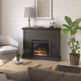 47.38 in. Wall Mantel Electric Fireplace in Weathered Gray - Super Arbor