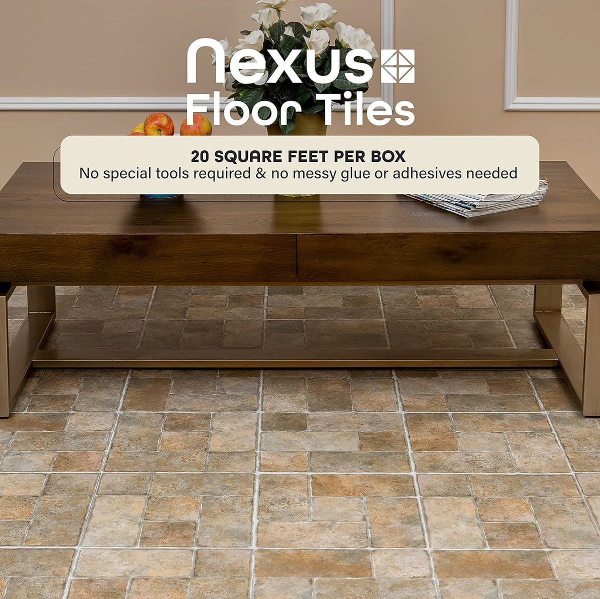 Achim Nexus Quartose Granite 12-in x 12-in Peel-and-Stick Vinyl Tile Flooring, 20-sq ft Carton