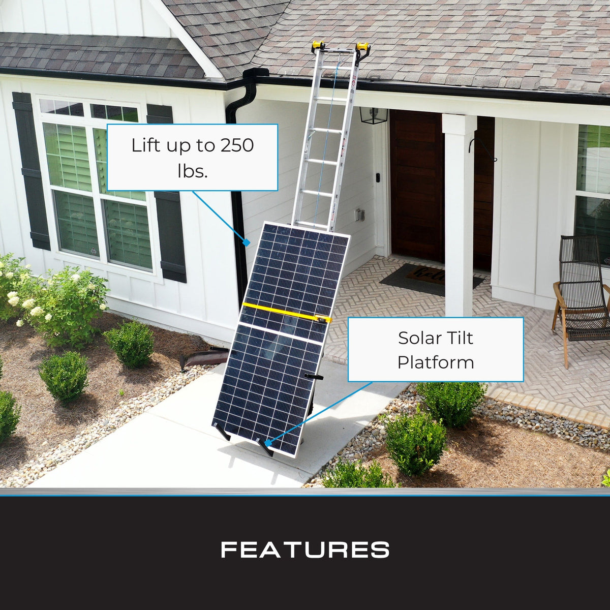 Tie Down TranzVolt G2 Solar Tilt Platform Pro Kit, Milwaukee 18V — Ladder Hoist, 44-ft Reach, 250-lb Capacity