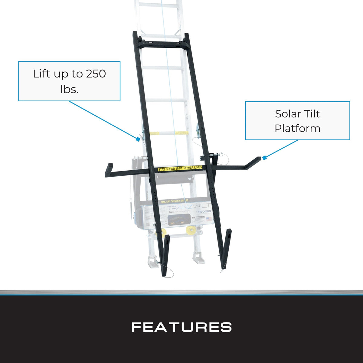 Tie Down TranzVolt Solar Tilt Platform (Platform Only) for Ladder Hoists, SKU 40676