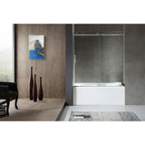 Raymore 60 in. x 62 in. Frameless Sliding Bathtub Door in Polished Chrome - Super Arbor