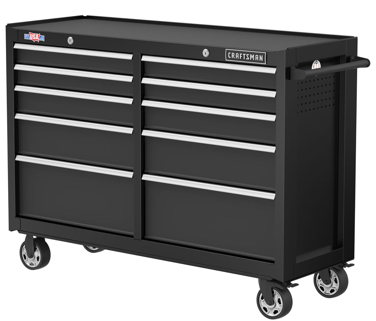 CRAFTSMAN 2000 Series 52-in W x 37.5-in H 10-Drawer Steel Rolling Tool Cabinet (Black)