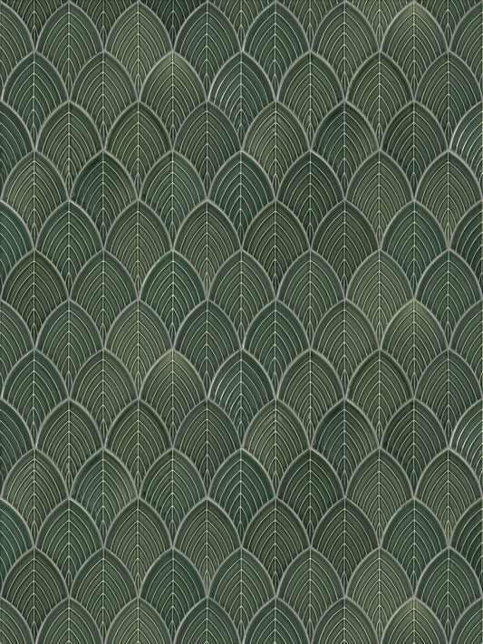 Satori Hudson Pine Green 11-in x 13-in Glazed Porcelain Arabesque Mosaic Wall Tile product image