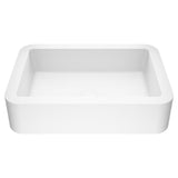 VIGO Petunia Handmade Matte Stone Rectangle Vessel Bathroom Sink in Matte White