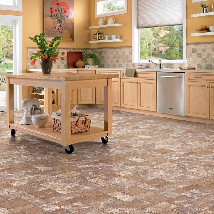 Congoleum ArmorCore Terrace Paver 12-ft W Cut-to-Length Pale Smoke Stone Look Low-Gloss Finish Sheet Vinyl