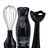 2-Speed Black Hand Mixer Blender and Food Processor with Balloon Whisk
