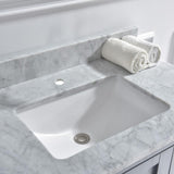 Sudbury 37 in. W x 22 in. D Single Basin Carrara Marble Vanity Top in Carrara White with White Vitreous China Basin - Super Arbor