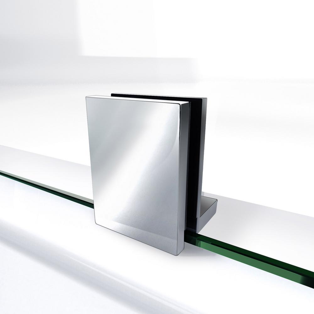 Prism Plus 42 in. x 42 in. x 74.75 in. Semi-Frameless Neo-Angle Hinged Shower Enclosure in Brushed Nickel with Base - Super Arbor