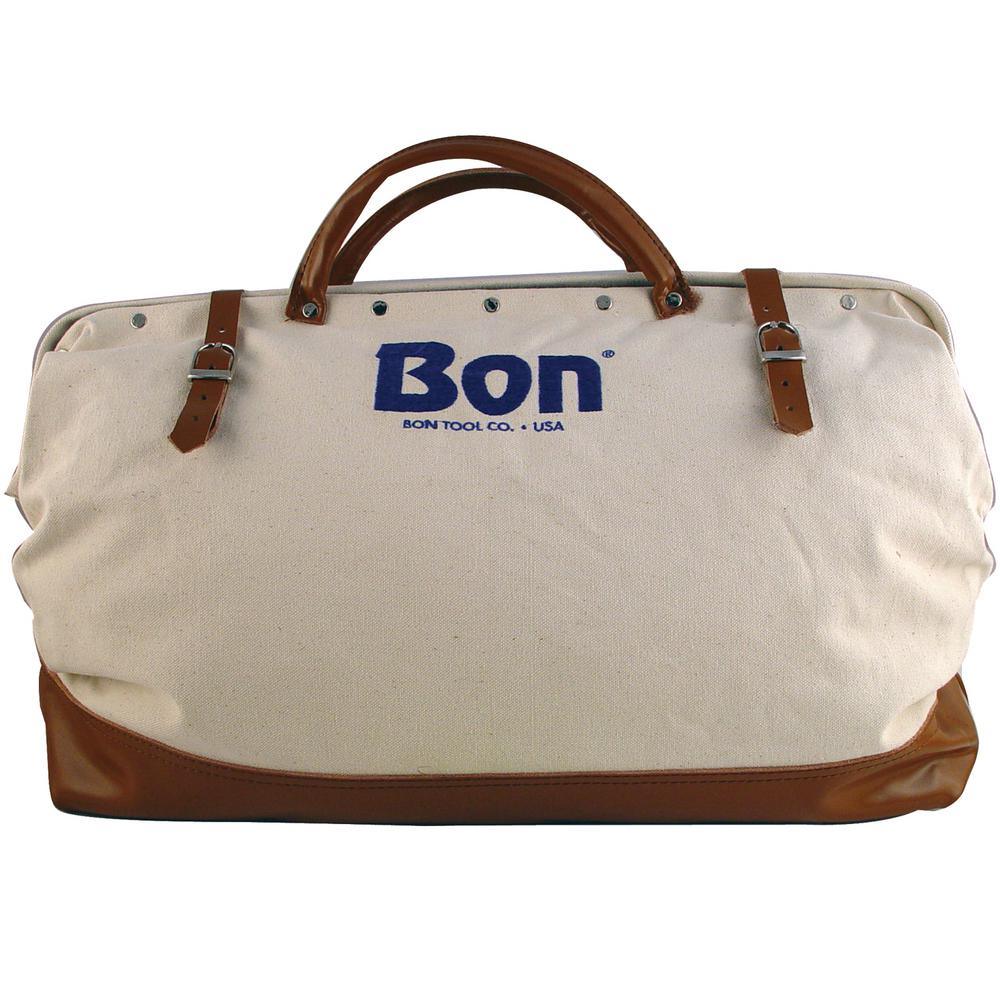 24 in. Canvas Tool Bag with Leather Bottom - Super Arbor