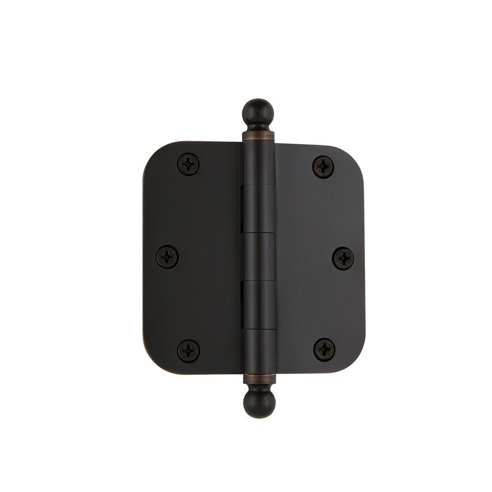 3.5 in. Ball Tip Residential Hinge with Square Corners in Antique Brass - Super Arbor