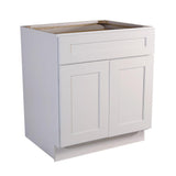 Brookings Plywood Ready to Assemble Shaker 27x34.5x24 in. 2-Door 1-Drawer Base Kitchen Cabinet in White - Super Arbor