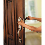 Chelsea Satin Nickel Single Cylinder Door Handleset with Juno Door Knob Featuring SmartKey Security - Super Arbor