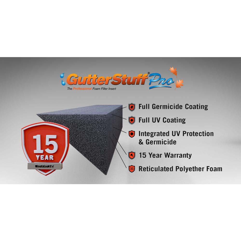 PRO 4 ft. Foam Filter Plastic Gutter Guard for 5 in. K-Style (8-Pack)