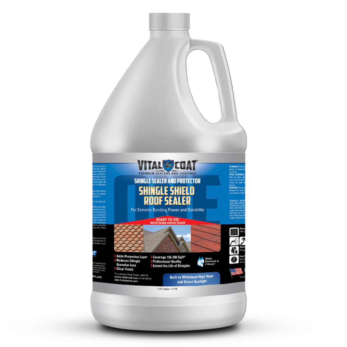 Vital Coat Shingle Shield Roof Life Extender, 1-Gallon Clear Waterproof Roof Sealant