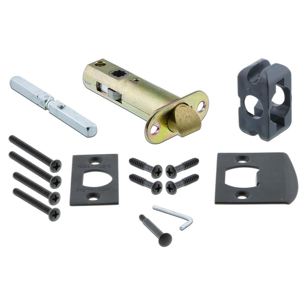 Studio Plate 2-3/8 in. Backset Oil-Rubbed Bronze Privacy Bed/Bath New York Door Knob - Super Arbor