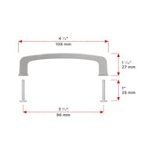 Richelieu 3-7/9-in (96mm) Center to Center Brushed Nickel Arch Handle Drawer Pull
