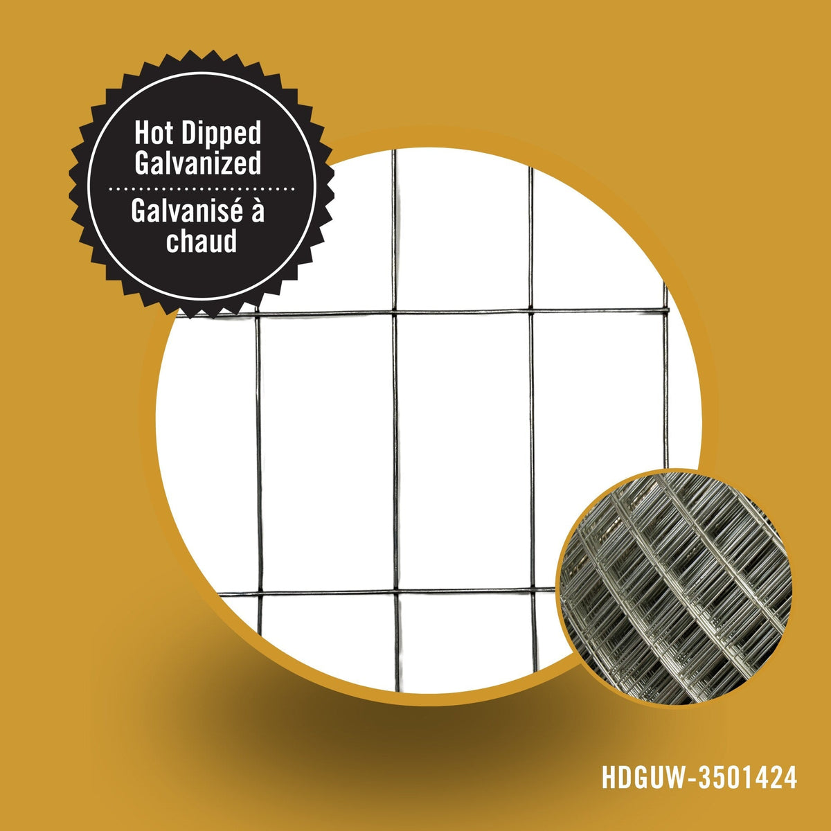 Nuvo Iron Galvanized Steel Welded Wire Fencing 50-Feet x 3-Feet, 14-Gauge