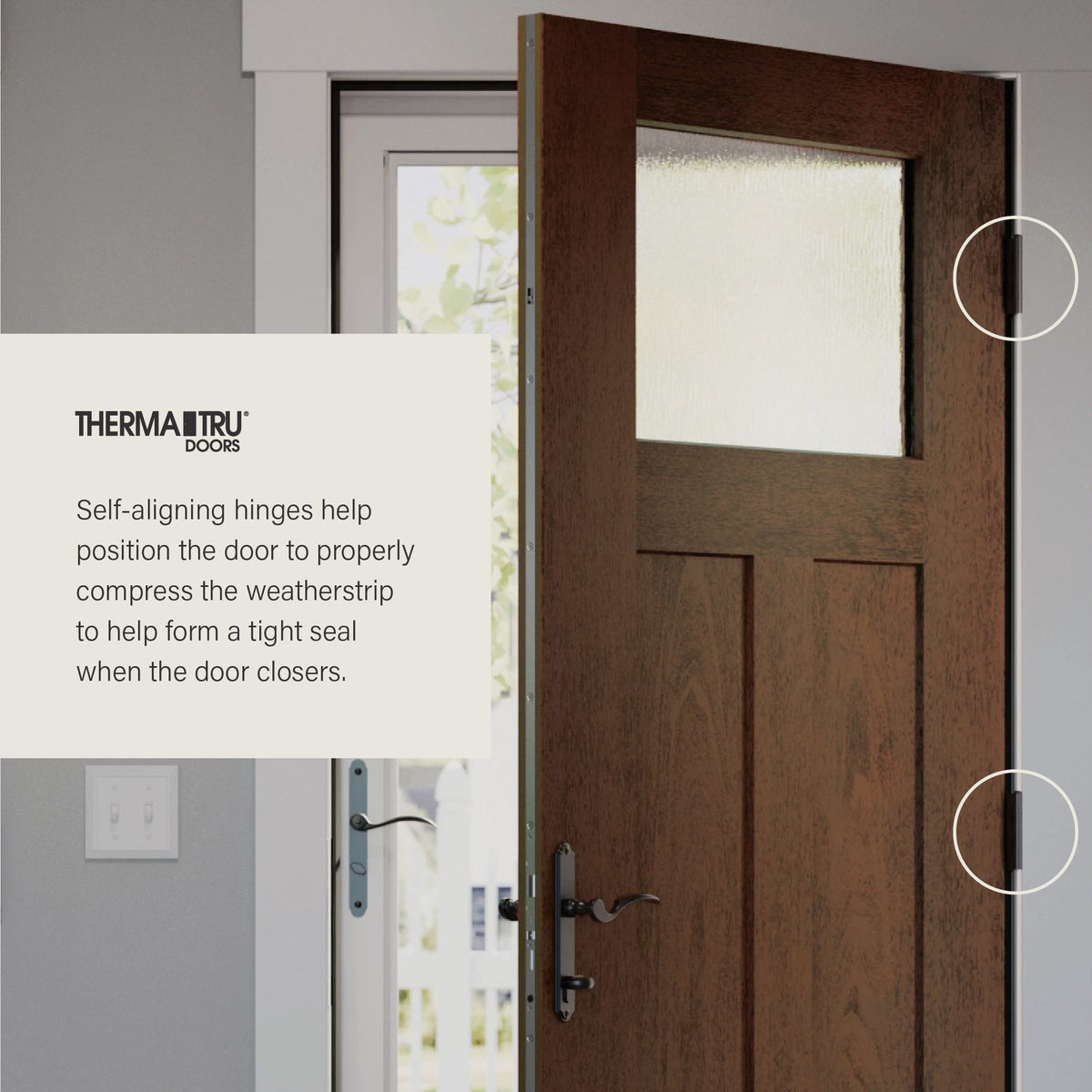 Therma-Tru Benchmark Doors Emerson 36-in x 80-in Fiberglass Craftsman Right-Hand Inswing Ready-to-Paint Unfinished Prehung Single Front Door with Brickmould
