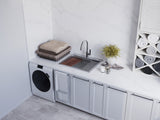Ruvati Stainless Steel Undermount Laundry Sink with Drain - 21" x 18"