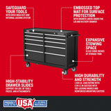 CRAFTSMAN 2000 Series 52-in W x 37.5-in H 10-Drawer Steel Rolling Tool Cabinet (Black)
