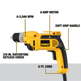 DEWALT 8-Amp 3/8-in Keyless Corded Drill, Soft Bag, 0-2500 RPM (DWD110K)